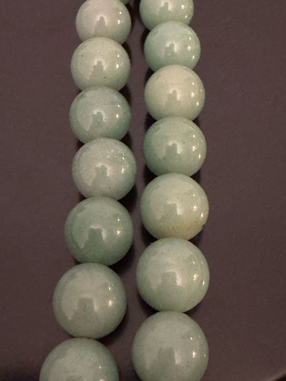 Vintage Green Jadeite Beaded Necklace 22” - Picture 3 of 4